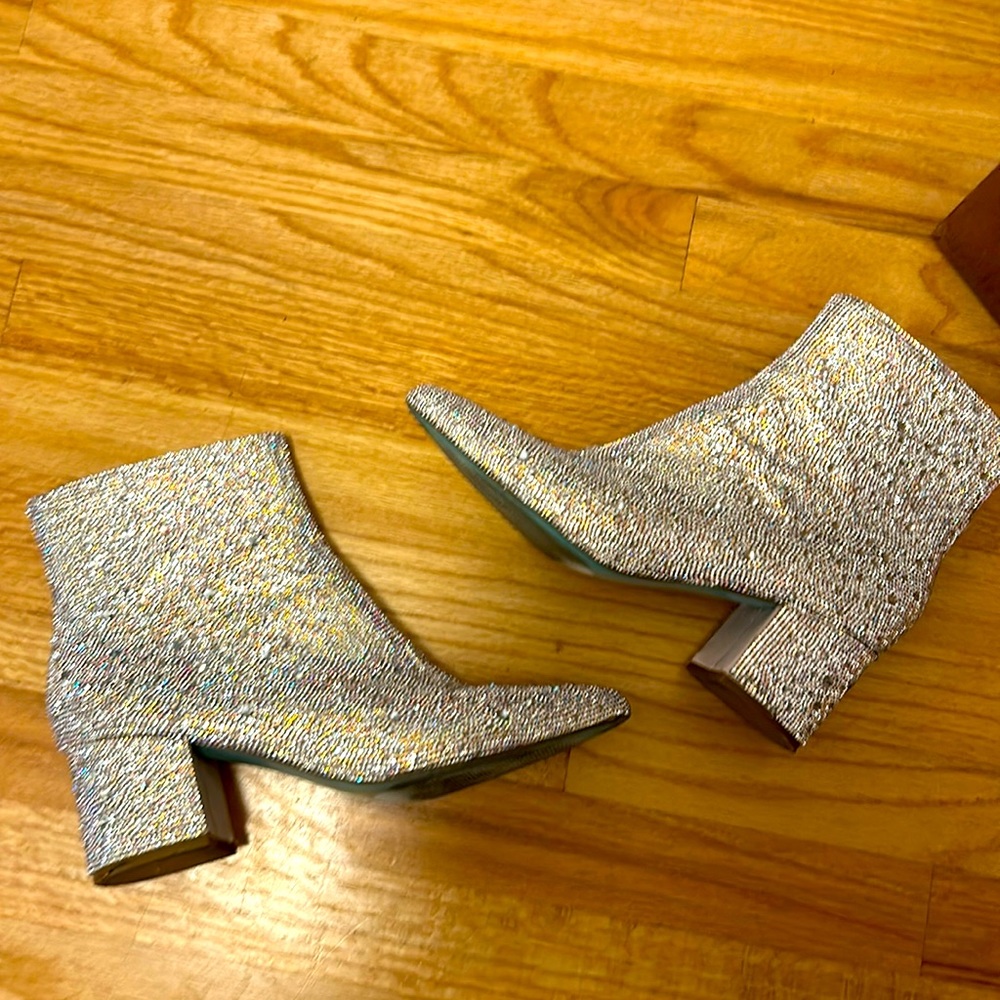 Sparkly silver Betsy Johnson bootie
